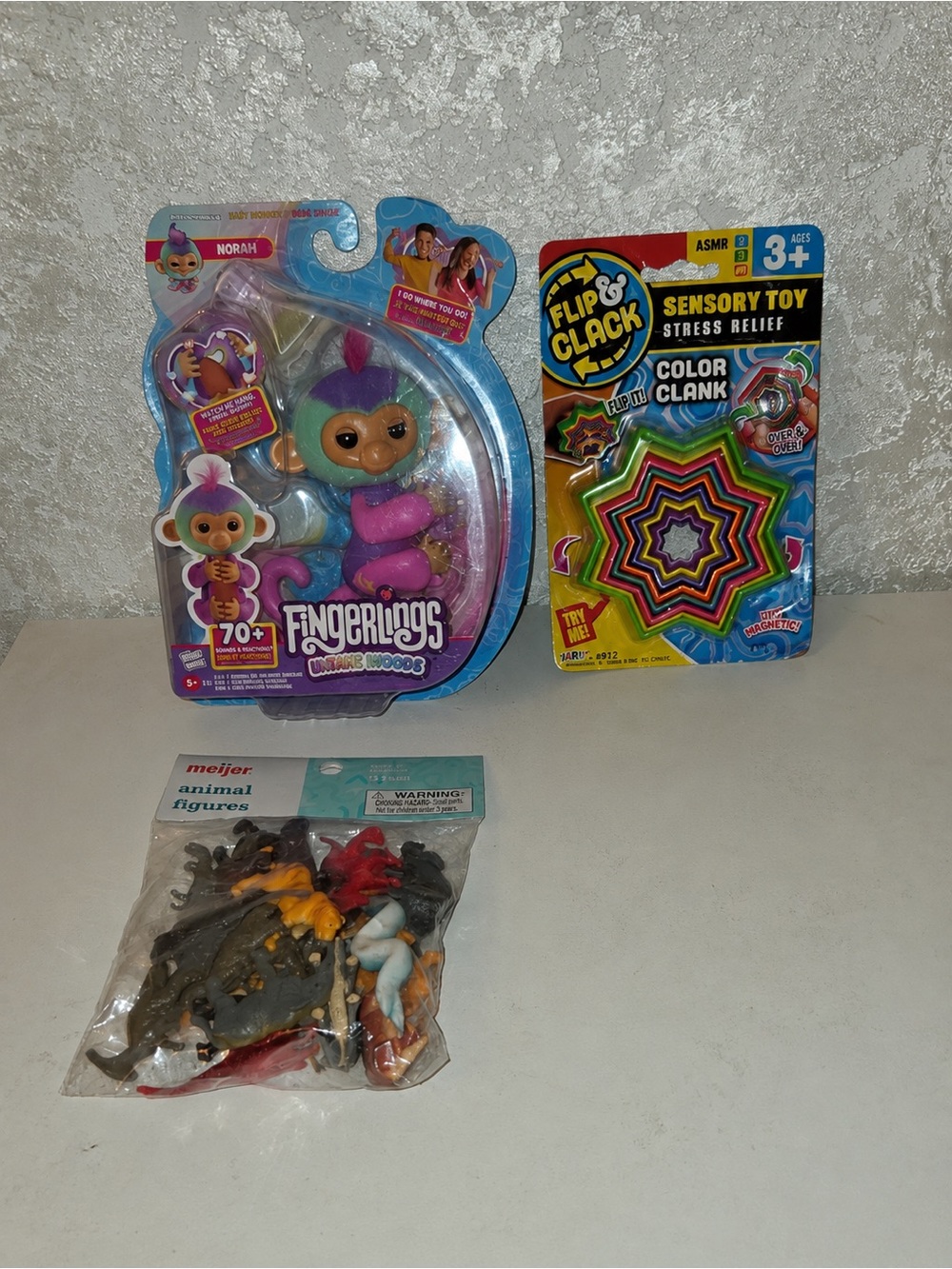 Fingerlings Interactive Toy - plus dinosaurs and sensory toy (includes 3 items)